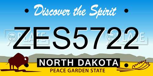ZES5722 North Dakota License Plate