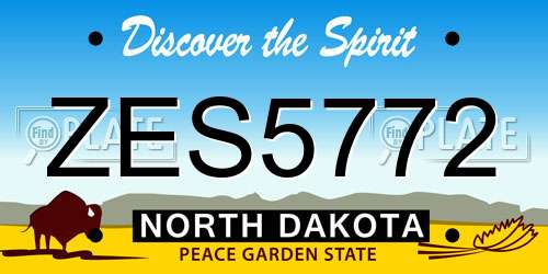ZES5772 North Dakota License Plate