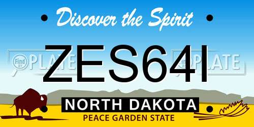 ZES64I North Dakota License Plate