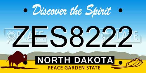 ZES8222 North Dakota License Plate