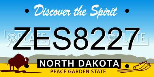 ZES8227 North Dakota License Plate