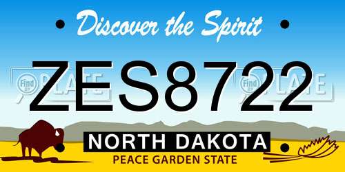 ZES8722 North Dakota License Plate