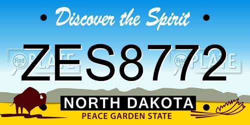 ZES8772 North Dakota License Plate