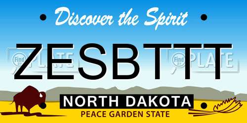 ZESBTTT North Dakota License Plate