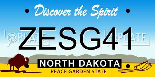 ZESG41 North Dakota License Plate