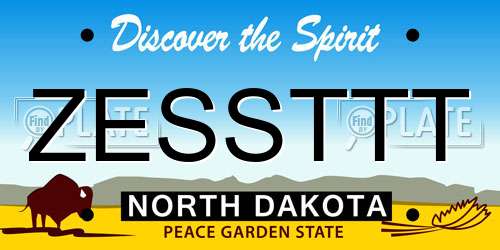 ZESSTTT North Dakota License Plate