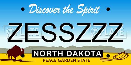 ZESSZZZ North Dakota License Plate