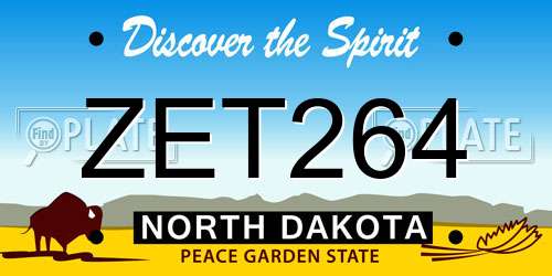 ZET264 North Dakota License Plate