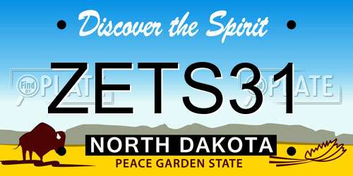ZETS31 North Dakota License Plate