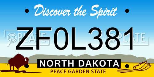 ZF0L381 North Dakota License Plate