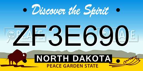 ZF3E690 North Dakota License Plate