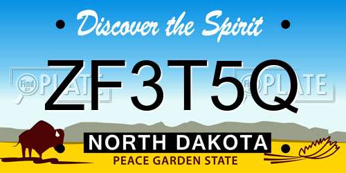 ZF3T5Q North Dakota License Plate