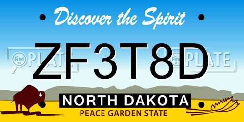 ZF3T8D North Dakota License Plate