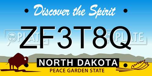 ZF3T8Q North Dakota License Plate