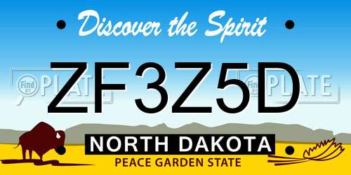 ZF3Z5D North Dakota License Plate