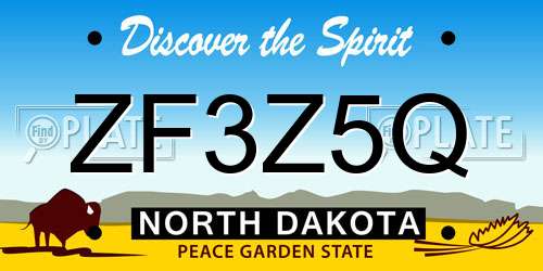 ZF3Z5Q North Dakota License Plate