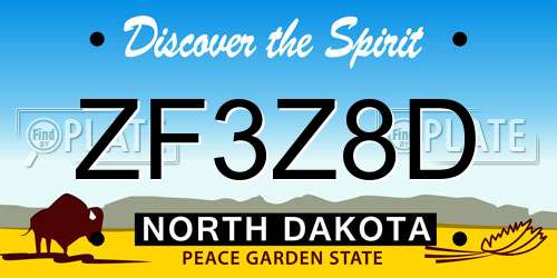 ZF3Z8D North Dakota License Plate