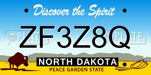 ZF3Z8Q North Dakota License Plate