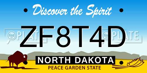 ZF8T4D North Dakota License Plate