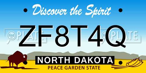 ZF8T4Q North Dakota License Plate