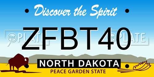 ZFBT40 North Dakota License Plate