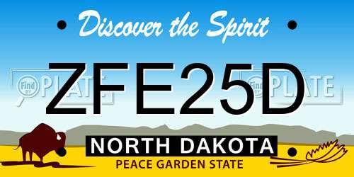 ZFE25D North Dakota License Plate