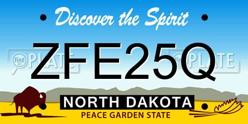ZFE25Q North Dakota License Plate