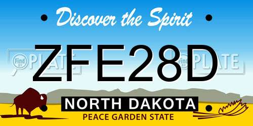 ZFE28D North Dakota License Plate
