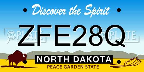ZFE28Q North Dakota License Plate