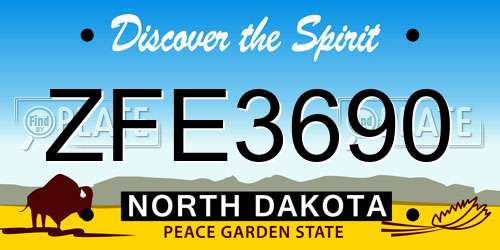 ZFE3690 North Dakota License Plate