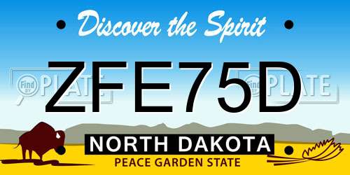 ZFE75D North Dakota License Plate