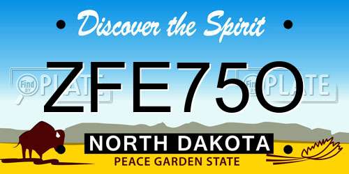 ZFE75O North Dakota License Plate