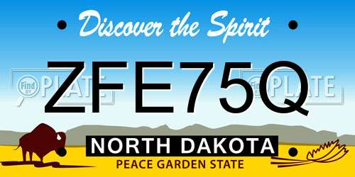 ZFE75Q North Dakota License Plate