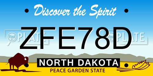 ZFE78D North Dakota License Plate