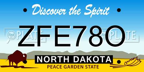 ZFE78O North Dakota License Plate