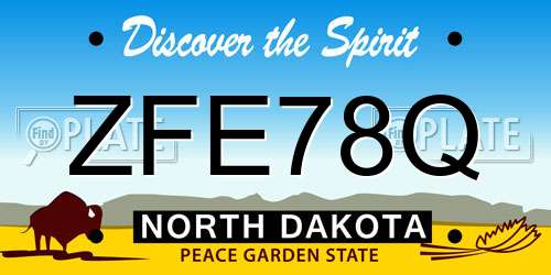 ZFE78Q North Dakota License Plate