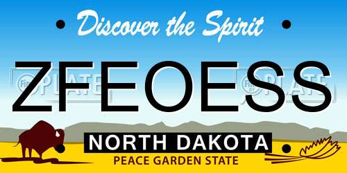 ZFEOESS North Dakota License Plate
