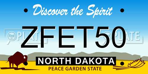 ZFET50 North Dakota License Plate