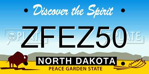 ZFEZ50 North Dakota License Plate