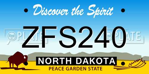 ZFS240 North Dakota License Plate