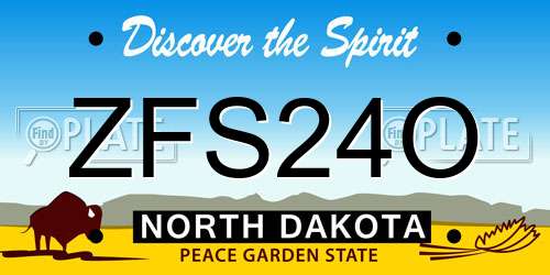 ZFS24O North Dakota License Plate