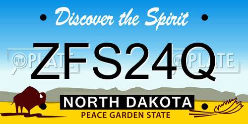 ZFS24Q North Dakota License Plate
