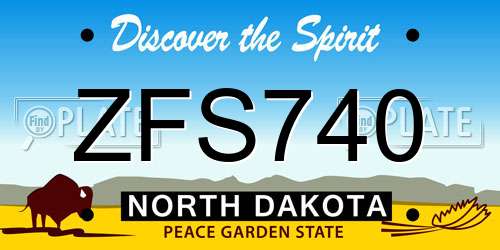 ZFS740 North Dakota License Plate
