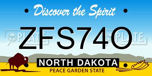 ZFS74O North Dakota License Plate