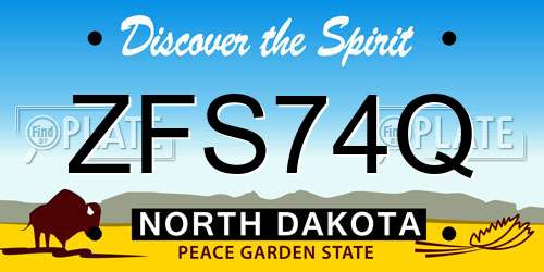 ZFS74Q North Dakota License Plate
