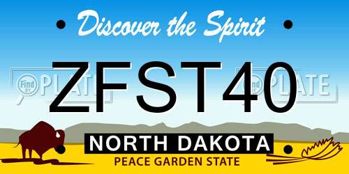 ZFST40 North Dakota License Plate