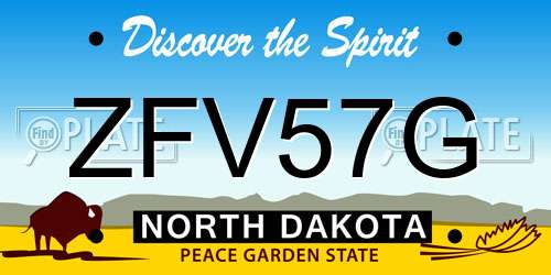 ZFV57G North Dakota License Plate