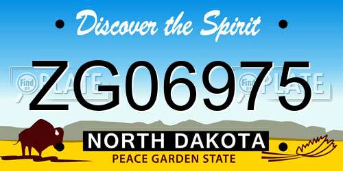 ZG06975 North Dakota License Plate