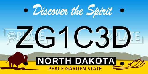 ZG1C3D North Dakota License Plate
