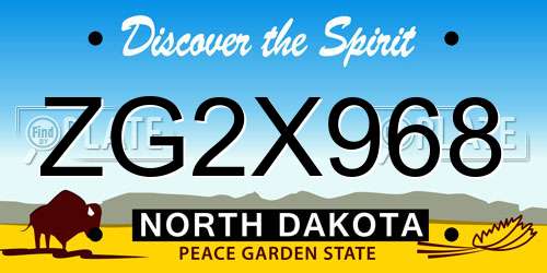 ZG2X968 North Dakota License Plate